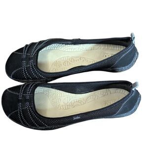 Jambu JBU Black Mesh Ballet Flats Size 9.5 Slip On All Terra Traction Shoes